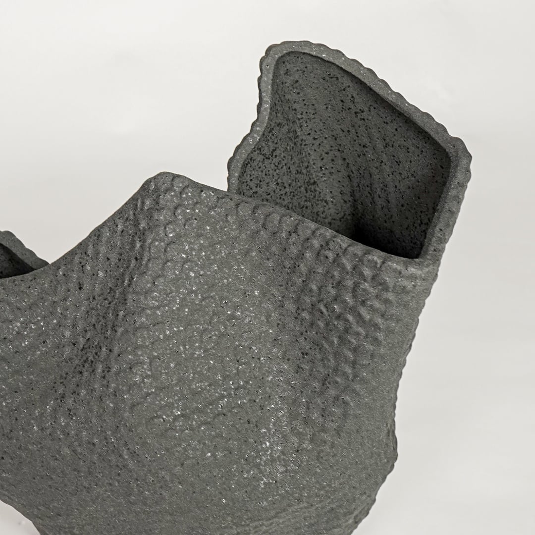 tall monolith ceramic vase closeup