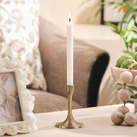 Modern gold metal floor lamp with white fabric shade for living room bedroom corner and elegant ambient lighting.