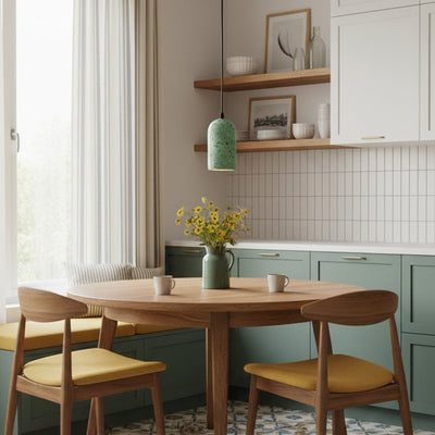 Terrazzo Cement Pendant Light - Black & Green