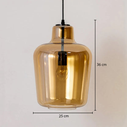 Teutonic Glass Pendant Light - Amber