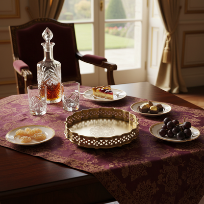 thaliya brass tray medium main lifestyle