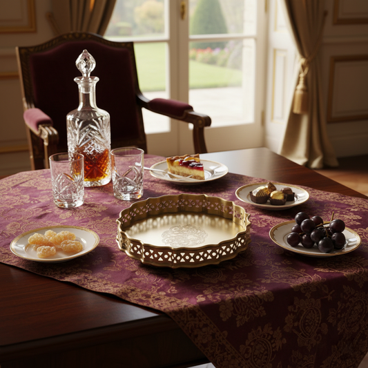 thaliya brass tray medium main lifestyle