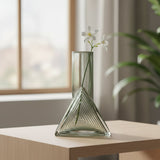 Triangle Geometric Shape Glass Vase - Grey