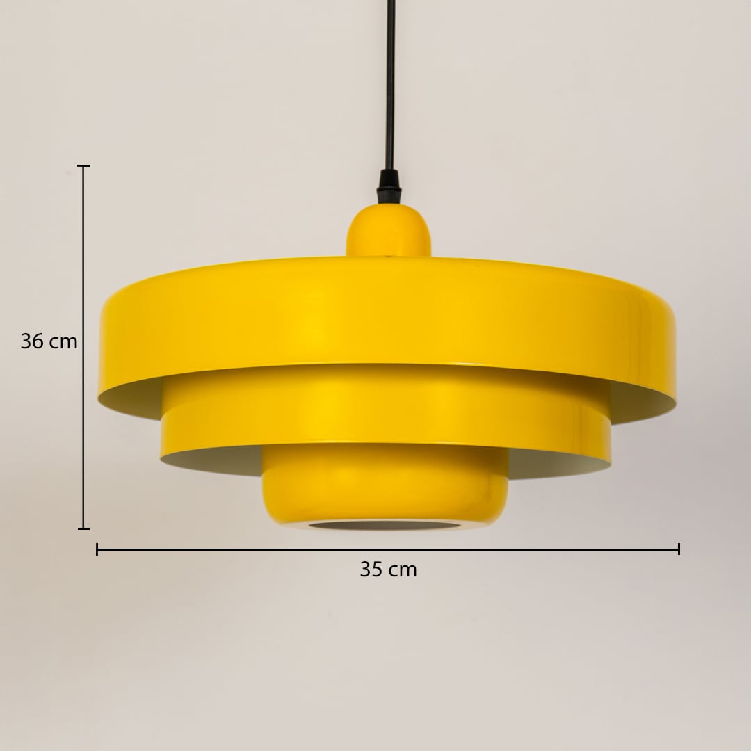 triple layer disc macaron cake pendant light yellow dimensions