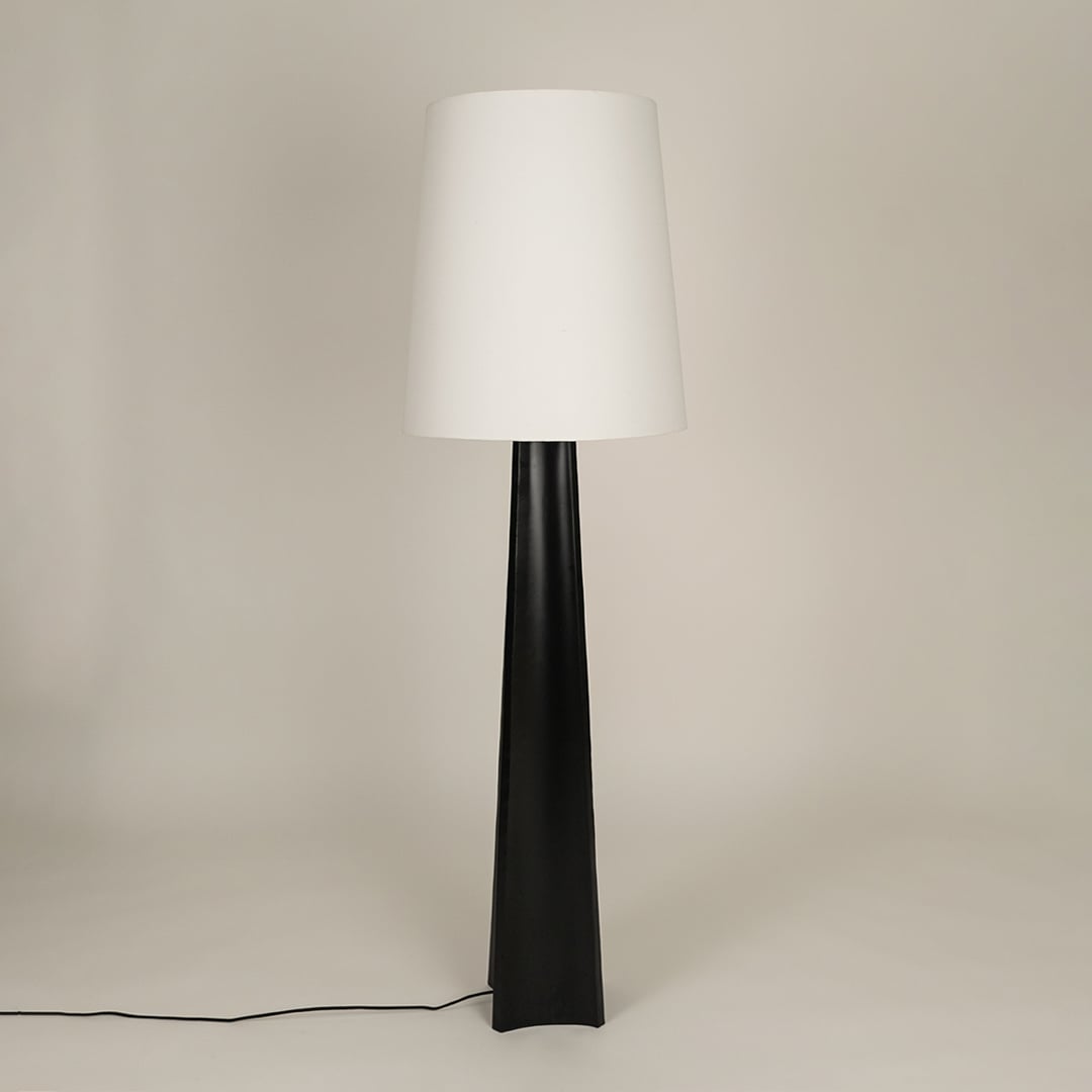 Tripura Black Floor Lamp Light Off White Background