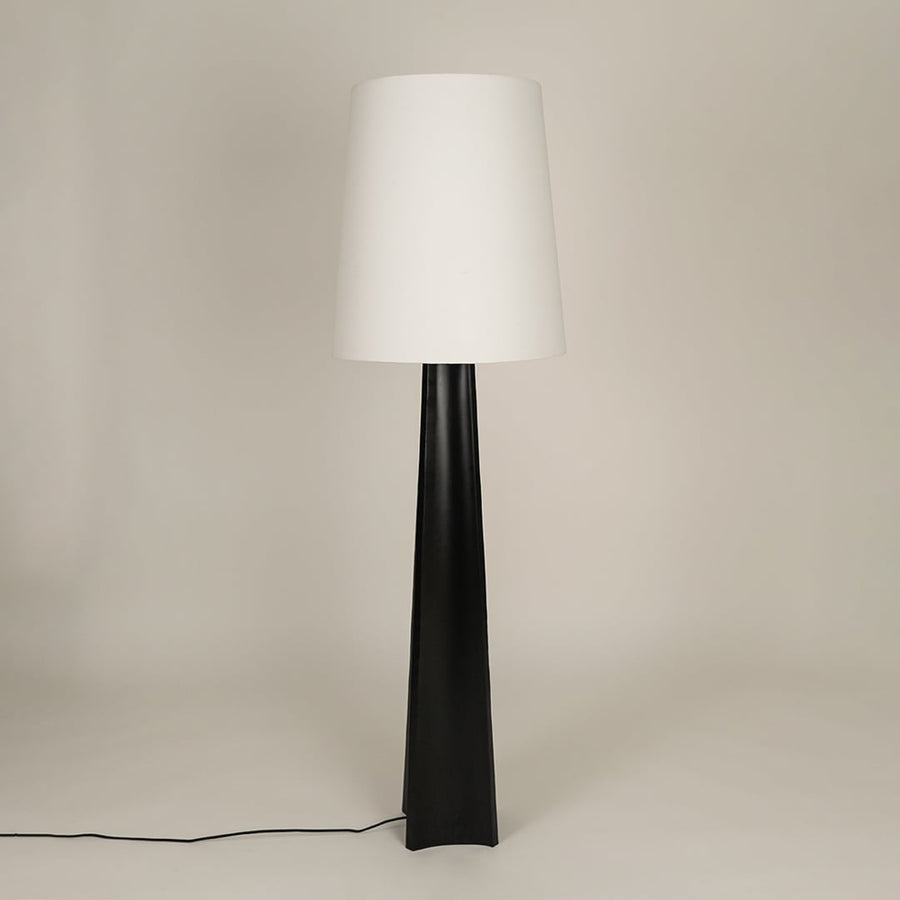 Tripura Black Floor Lamp Light Off White Background