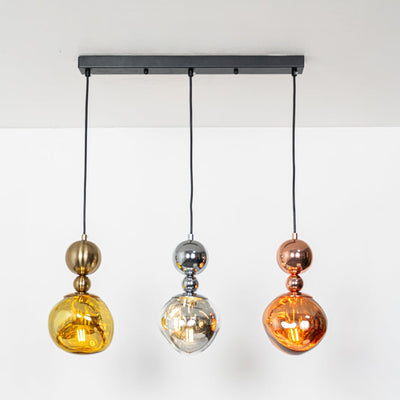 Umbra 3-Light Rectangular Cluster Pendant Light With Black Ceiling Plate