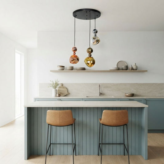 Umbra 3-Light Round Cluster Pendant Light With Black Ceiling Plate