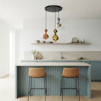Umbra 3-Light Round Cluster Pendant Light With Black Ceiling Plate