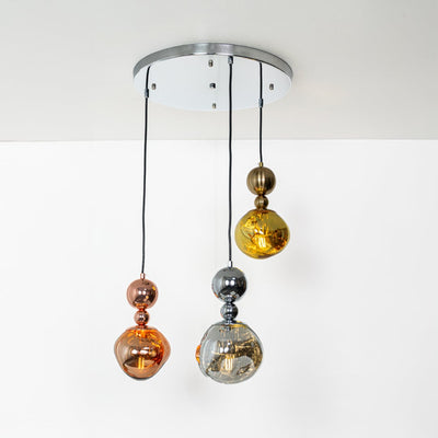 Umbra 3-Light Round Cluster Pendant Light With Chrome Ceiling Plate