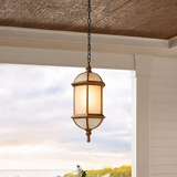 Valencia Gold Frosted Glass Hanging Light