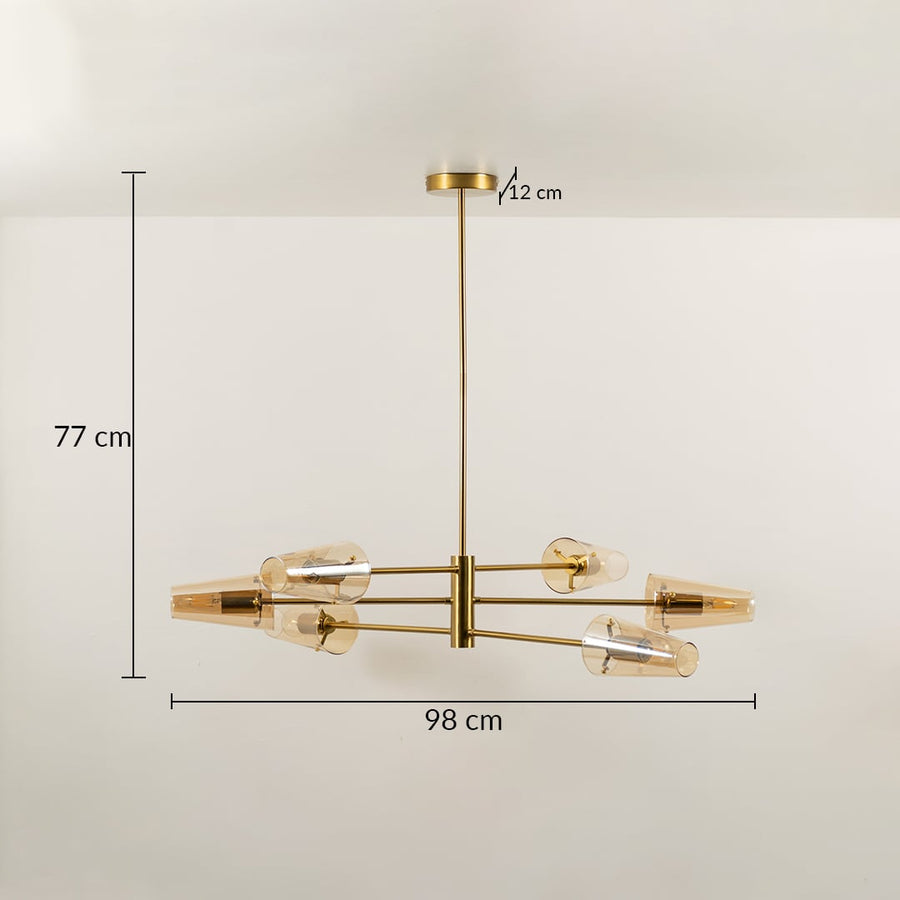 Valentina 6 Linear Light Gold Dimensions
