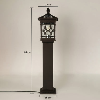 Black outdoor gate light dimension image with 94 cm height and 20 cm width for exterior decor use.