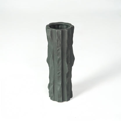 Veld Black Ceramic Candle Holder - Large