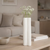 Veld White Ceramic Vase