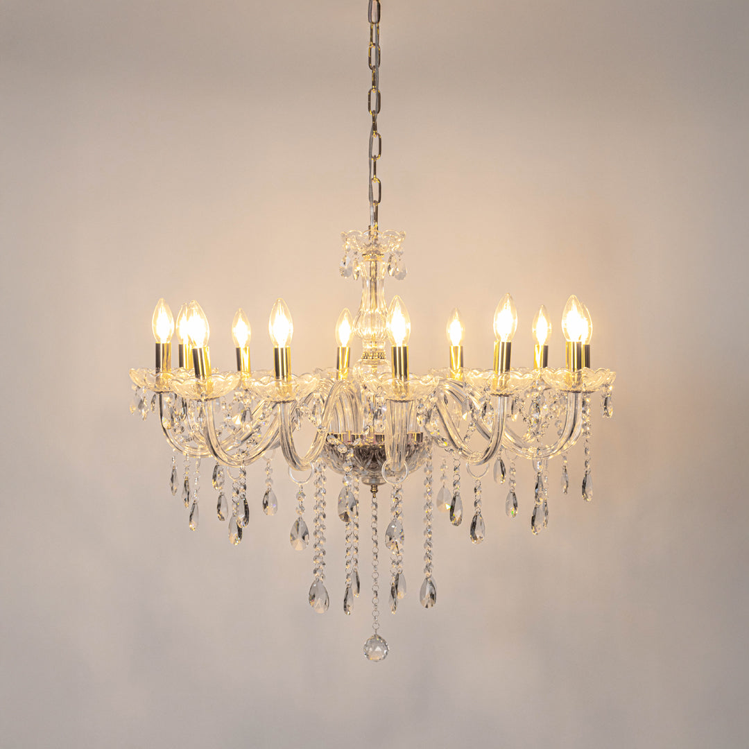 Velora 12-Light Candle Chandelier - Gold