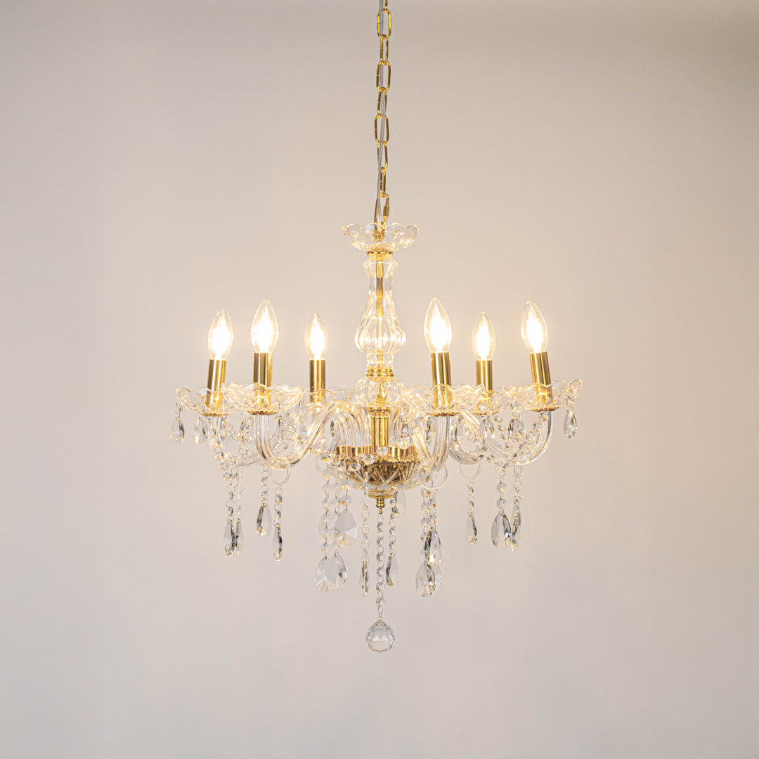 Velora 6-Light Candle Chandelier - Gold