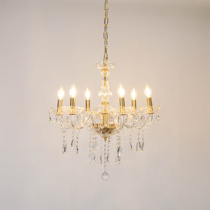 Velora 6-Light Candle Chandelier - Gold