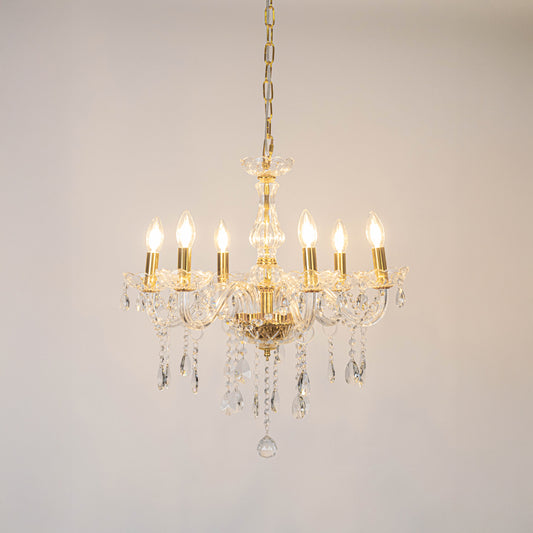Velora 6-Light Candle Chandelier - Gold
