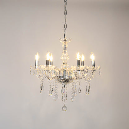 Velora 6-Light Candle Chandelier - Silver