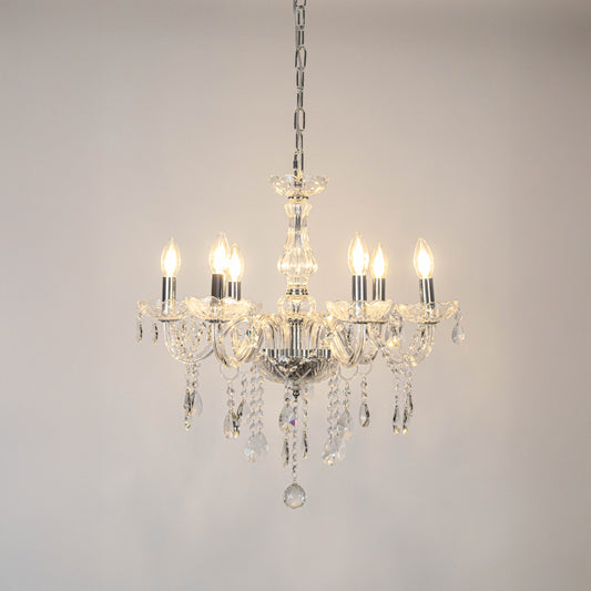 Velora 6-Light Candle Chandelier - Silver