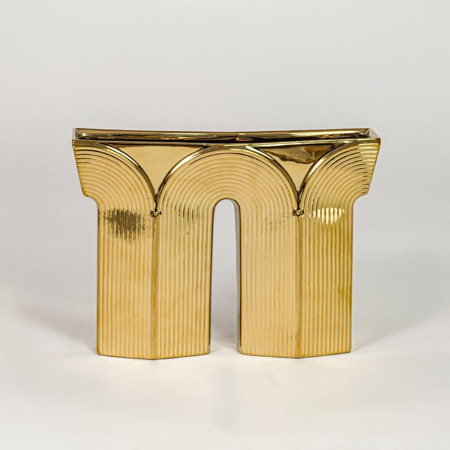 Gold metal decorative sculpture modern designer showpiece for table console shelf living room home decor styling.