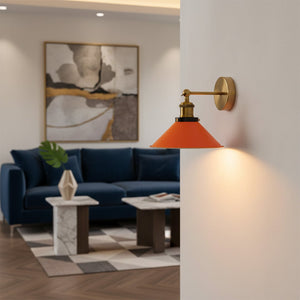 Vintage Bronze Wall Light - Orange