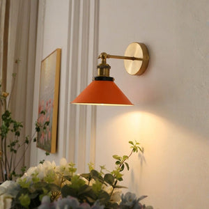 Vintage Bronze Wall Light - Orange