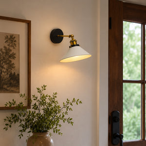 Vintage Bronze Wall Light - White