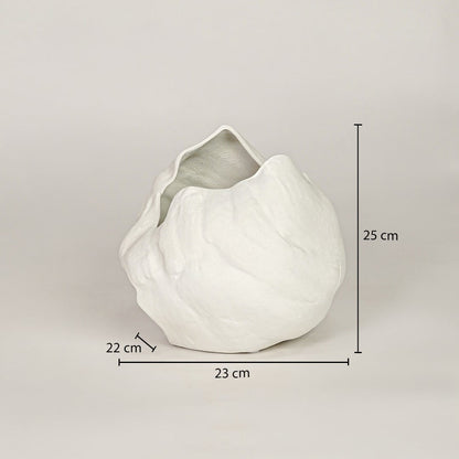 vintage cast white ceramic vase dimensions
