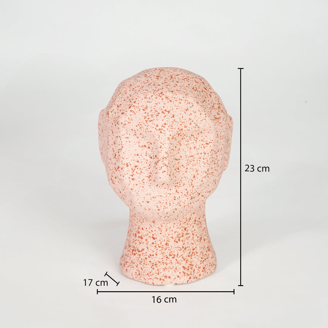 Vintage Peach Speckled Ceramic Mannequin Head
