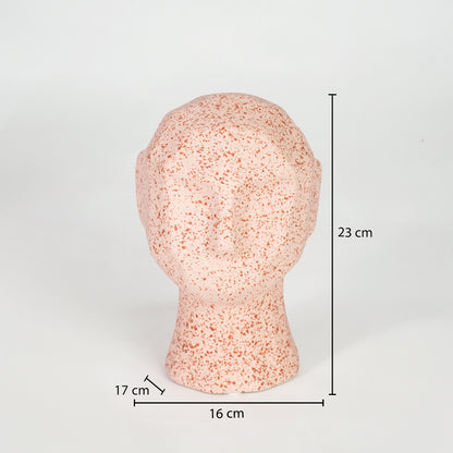 Vintage Peach Speckled Ceramic Mannequin Head