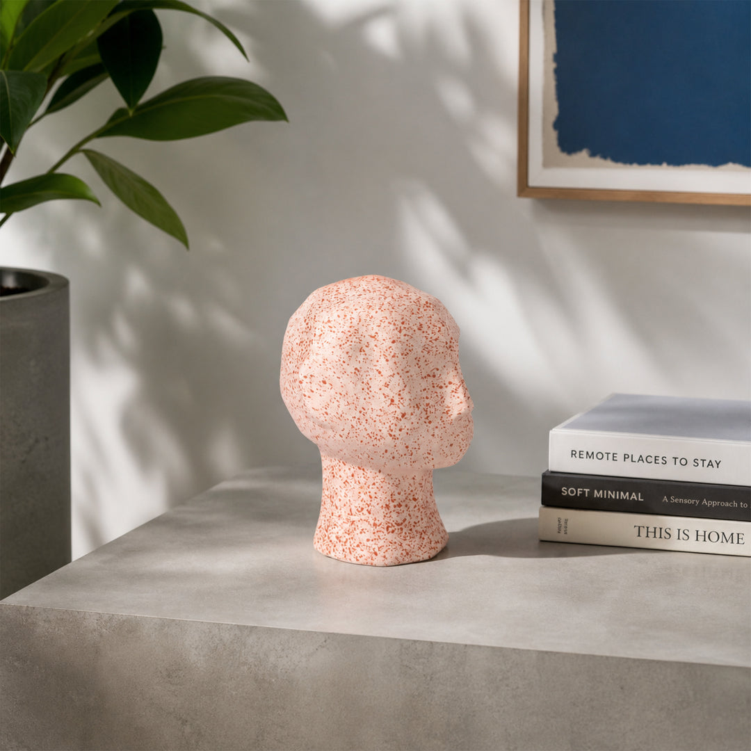 Vintage Peach Speckled Ceramic Mannequin Head