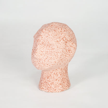Vintage Peach Speckled Ceramic Mannequin Head