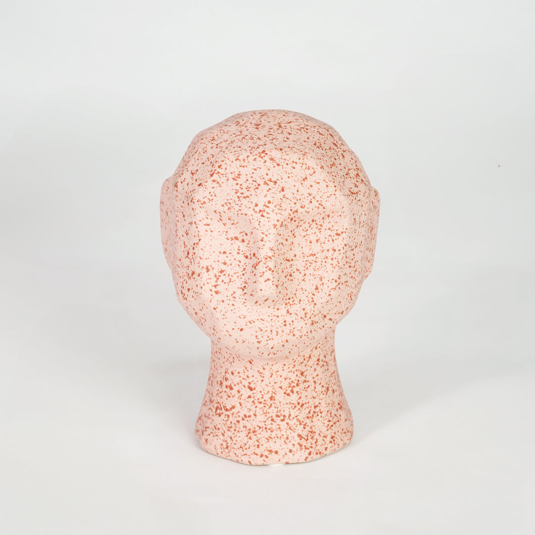 Vintage Peach Speckled Ceramic Mannequin Head