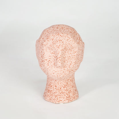 Vintage Peach Speckled Ceramic Mannequin Head