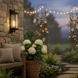 Vista Cross Reeded Glass Outdoor Wall Light - Brown