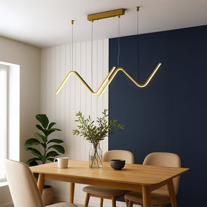Wave Line Island Chandelier - Gold