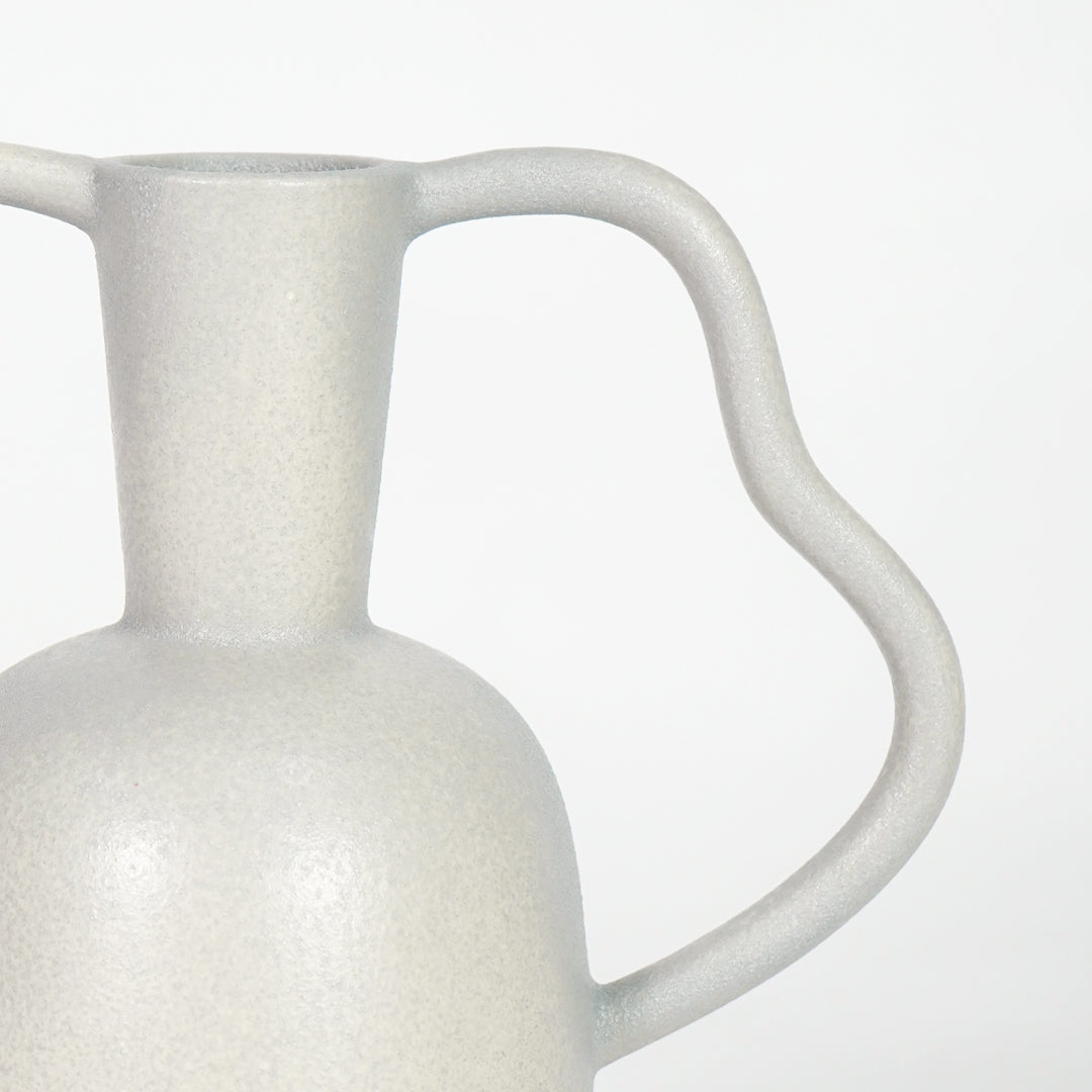 Wavy Double-Handle Sculptural Ceramic Vase