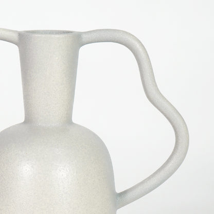 Wavy Double-Handle Sculptural Ceramic Vase