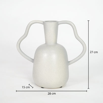Wavy Double-Handle Sculptural Ceramic Vase