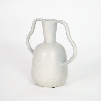 Wavy Double-Handle Sculptural Ceramic Vase