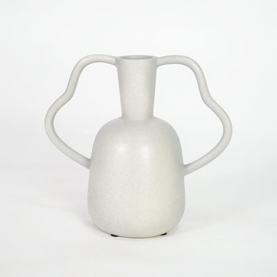 Wavy Double-Handle Sculptural Ceramic Vase