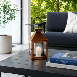 Claire Metal Lantern Rose Gold - Small