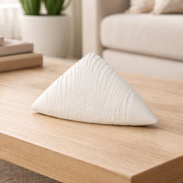 White Striped Ceramic Triangle Table Decor