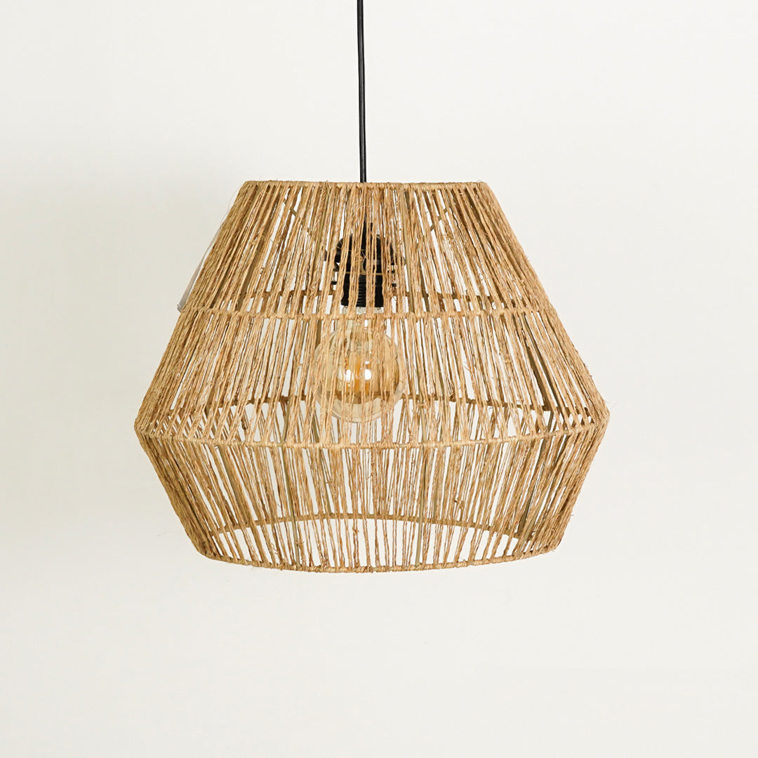 Woven Jute Stripe Pendant Lamp