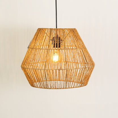 Woven Jute Stripe Pendant Lamp
