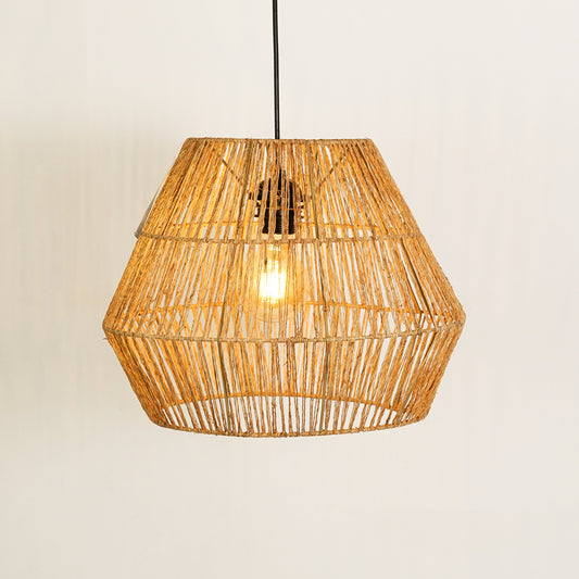 Woven Jute Stripe Pendant Lamp