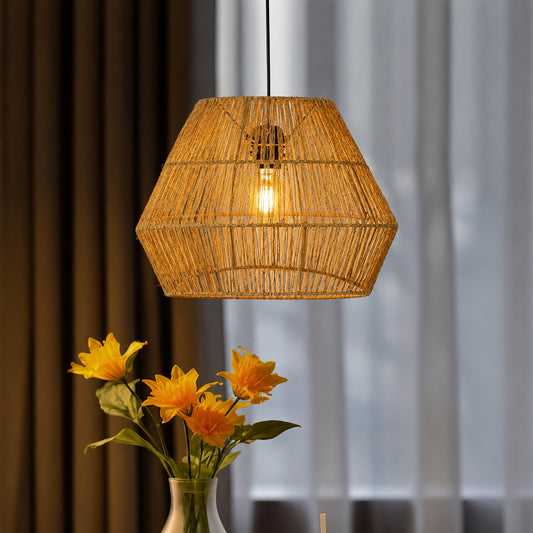 Woven Jute Stripe Pendant Lamp