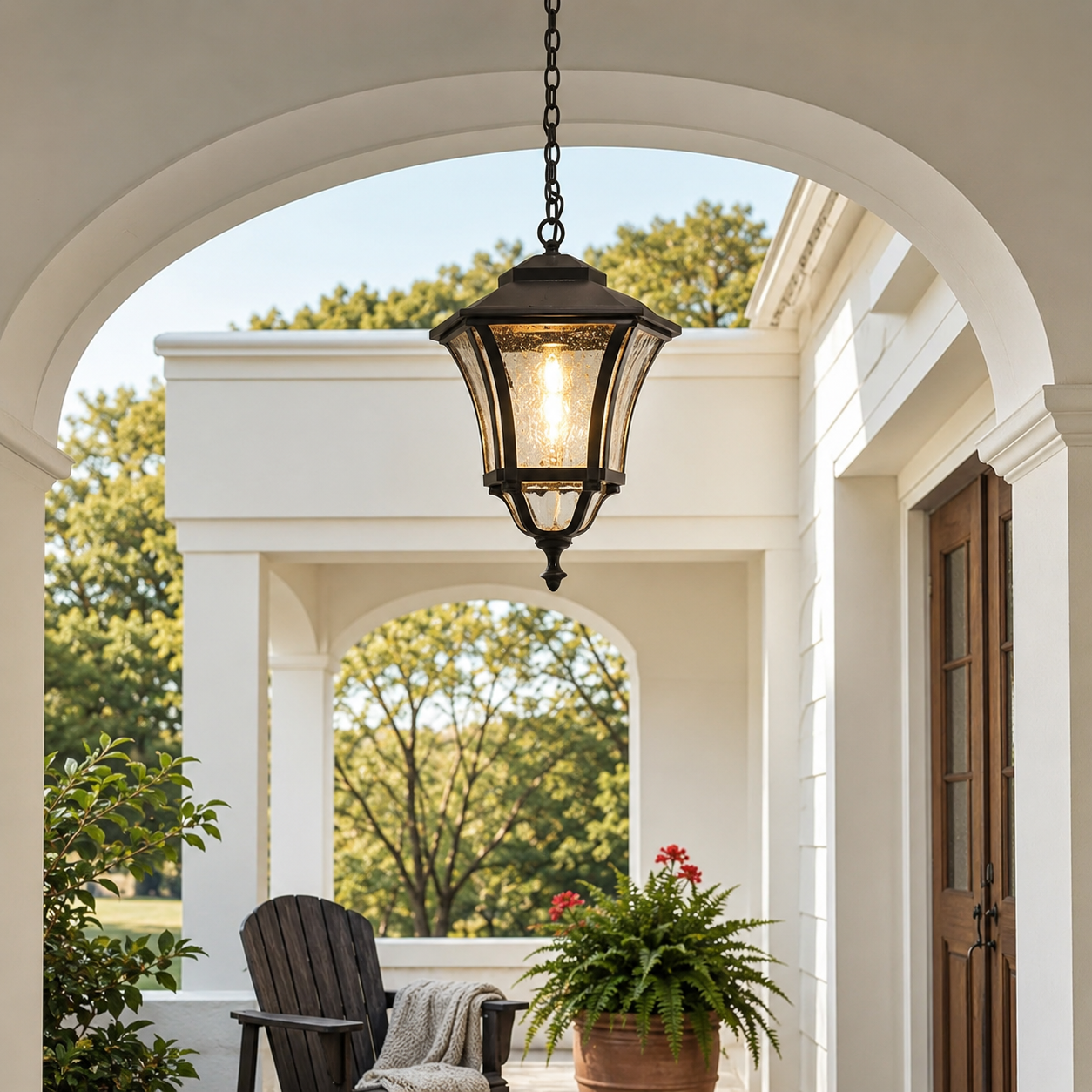 Zander Outdoor Hanging Light - Black